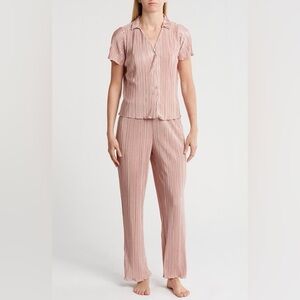 Danskin plisse rose gold satin pajama set